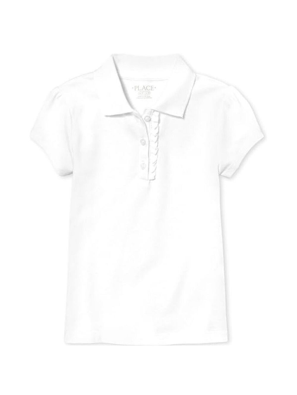 Girls M 6/7 The Children's Place Ruffle Pique Polo Shirt